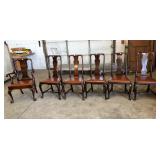 6 QUEEN ANN STYLE DINING CHAIRS 6 QUEEN ANN STYLE DINING CHAIRS