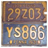 EARLY PA CAR TAGS