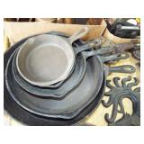 ASSORTED CAST IRON FRY PANS