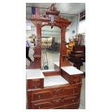 VICTORIAN WALNUT DROP CENTER DRESSER VICTORIAN WALNUT DROP CENTER DRESSER
