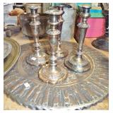 SILVER PLATE CANDLESTICKS SILVER PLATE CANDLESTICKS