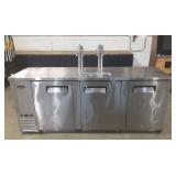 27" X 89" 3-Door 4-Faucet Beer Dispenser Kegerator