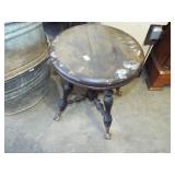 ANTIQUE GLASS BALL & CLAW PIANO STOOL