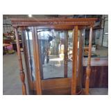 FANCY OAK BOW FRONT CHINA CABINET