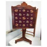 MAHOGANY FIRE SCREEN NEEDLEWORK  PANEL