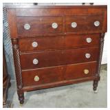 2 OVER 3 DRAWER EARLY SHERATON HIGH CHEST