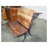 FANCY CAST IRON ANTIQUE SCHOOL DESK