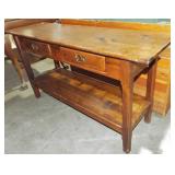 2 DRAWER SIDE TABLE WITH SHELF