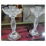 2 PIECE CRYSTAL CSNDLESTICKS