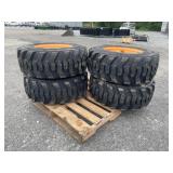 New Set Of (4) 12-16.5 Skid Loader Tires W/ Rims