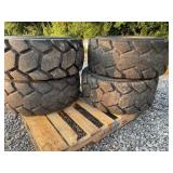 Set Of (4) 12-16.5 Skid Loader Tires W/ Rims