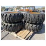 New Set Of (4) 12-16.5 Skid Loader Tires W/ Rims