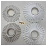 (4) Glass Petticoat Shades for Kerosene Lamps