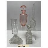 (4) Vintage Glass/Crystal Perfume Bottles