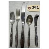 5pcs Towle Solitaire Rose Sterling Silver Flatware