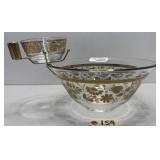 Culver Glass Chantilly Gold Floral Chip & Dip