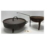 (2) Primitive Metal Spider Skillets