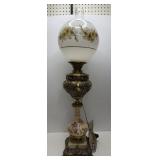 Electrified Ornate Victorian Oil Banquet Lamp
