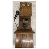 Antique Eureka Oak Cabinet Telephone