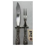 Floral Steiff Sterling Silver 2pc Carving Set