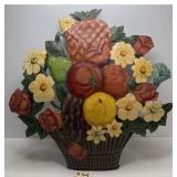 Hand Painted Metal Fruit Basket Fire Screen