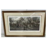 McQueen Fox Hunting Hand Colored Engraving
