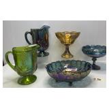 5pcs of Indiana Carnival Glass Pitchers & Bowls
