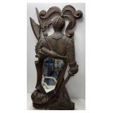 Spanish Revival Medieval Knight Wood Mirror