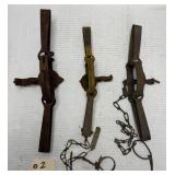 (3) Metal Spring Animal Traps - Victor, Triumph
