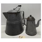 2pcs Graniteware - Lg Lidded Pitcher & Coffee Pot