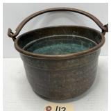 Hammered Copper Pot/Pail w/ Patterned Handle