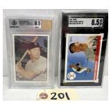 (2) Graded Mickey Mantle Baseball Cards