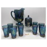 Indiana Blue Harvest Grape Pitcher & Glasses+