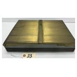 Art Deco Wooden Box w/ Brass Lid