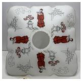 Art Deco Chinoiserie-Style Glass Lamp Shade
