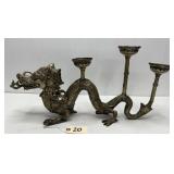Brass Dragon Candelabra/Incense Burner