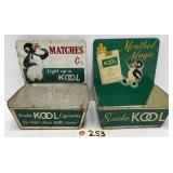 (2) Metal Kool Cigarettes Match Holders