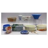 10pcs Akro Agate Glass Planters - Some Uranium!