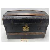 Antique Dome Top Wooden Doll Chest
