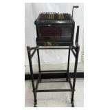 Burroughs Glass Sides Adding Machine w/ Stand
