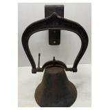 Unmarked Cast Iron Bell w/ Yoke & Hanger