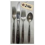 4pcs Towle Solitaire Rose Sterling Silver Flatware