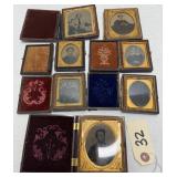 (7) Antique Daguerreotype & Tin Type Portraits