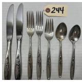 7pcs Towle Solitaire Rose Sterling Silver Flatware