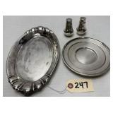 Silver Lot - Plate, Platter, Shakers