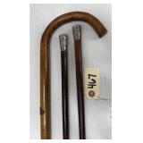 (3) Canes - Sterling Silver & World