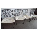 4 FANCY METAL WORK MID CENTURY CHAIRS
