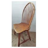 EARLY WINDSOR BOW BACK PLANK SEAT CHAIR