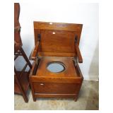 OAK ARMED POTTY CHAIR