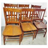 6 MATCHING ANTIQUE DINING CHAIRS